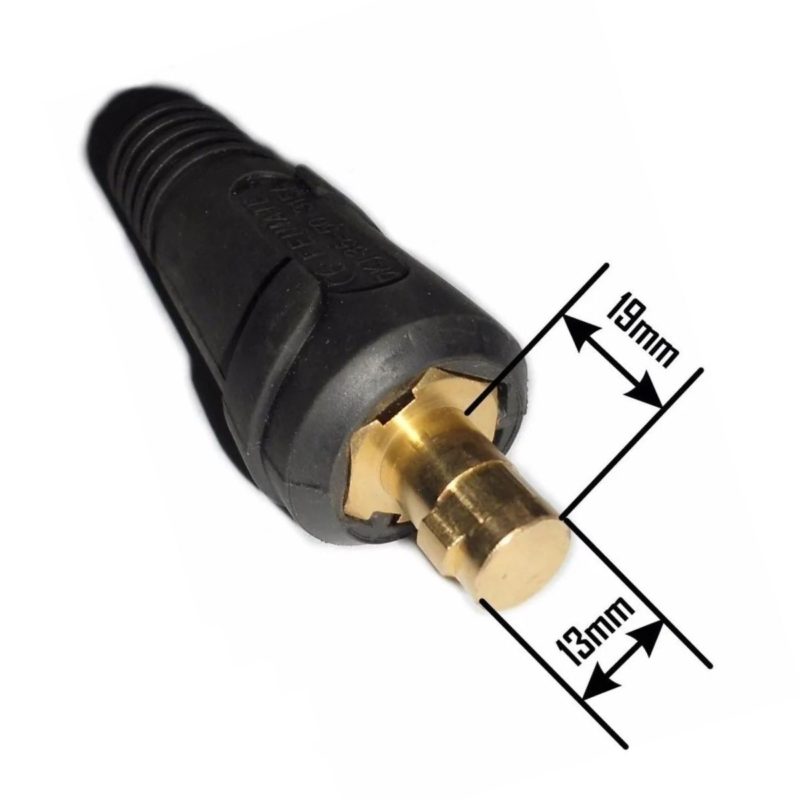 Borne 1/2 Giro Macho Para Soldadora Inverter 13mm Pin Grueso