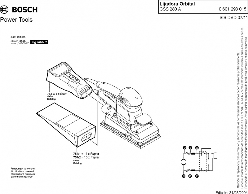 Lijadora Órbital de Bosch Gss 280 Ae Cartón ~ Ferretería Cubas