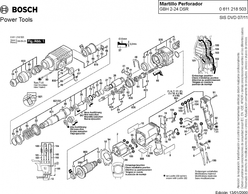 El sendero campana necesidad Despiece Rotomartillo GBH 2-24 DSR Bosch - La Casa del Repuesto