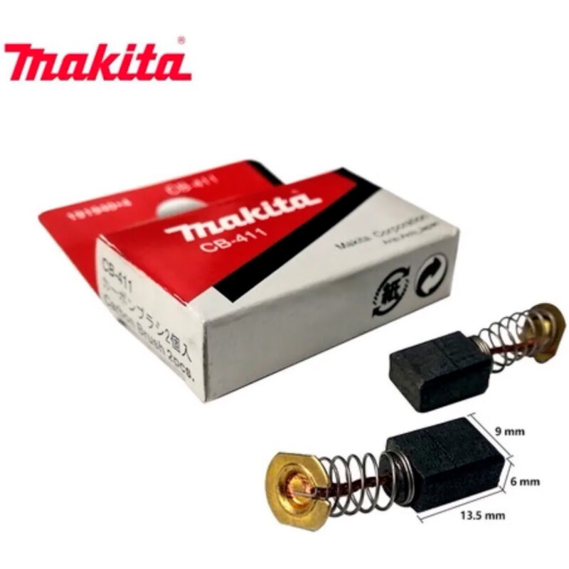 Carbones Escobillas Makita Originales Cb-411 Fresadora 3709 - Image 2