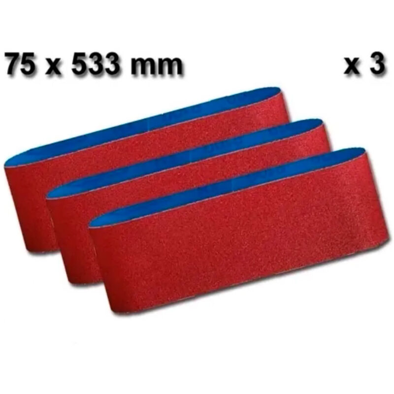Set 3 Lijas De Banda 75x533 Grano 60 Bosch P/ Lijadora Banda