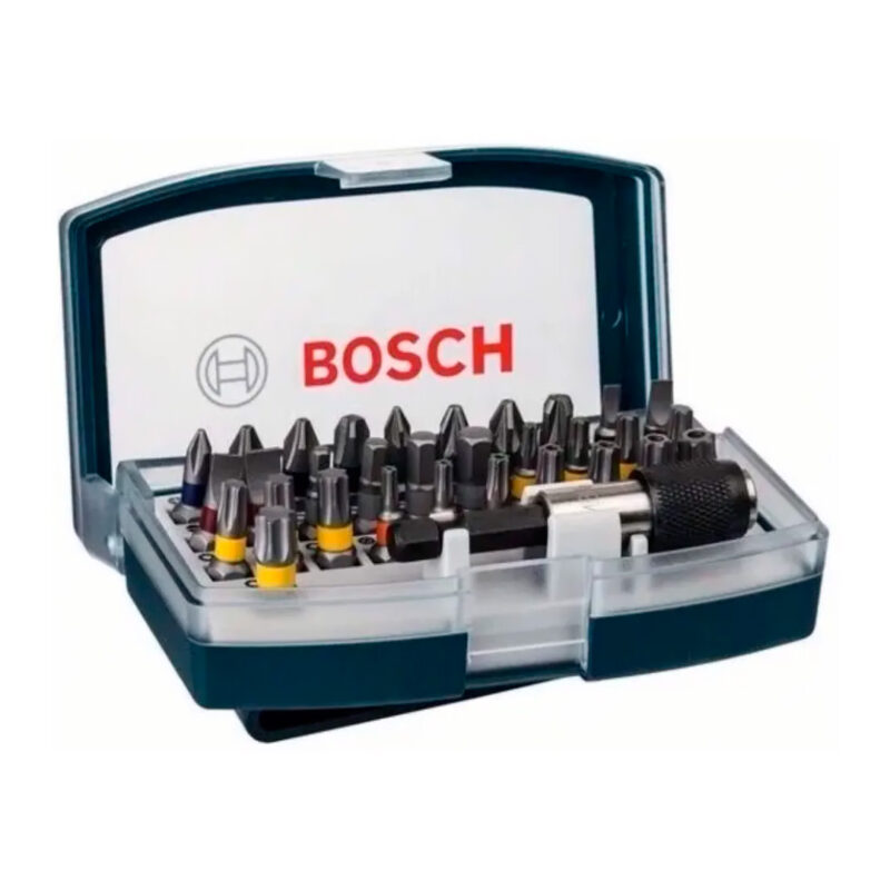 Set Kit Juego De 32 Puntas Azul Bosch Atornillador Y Taladro