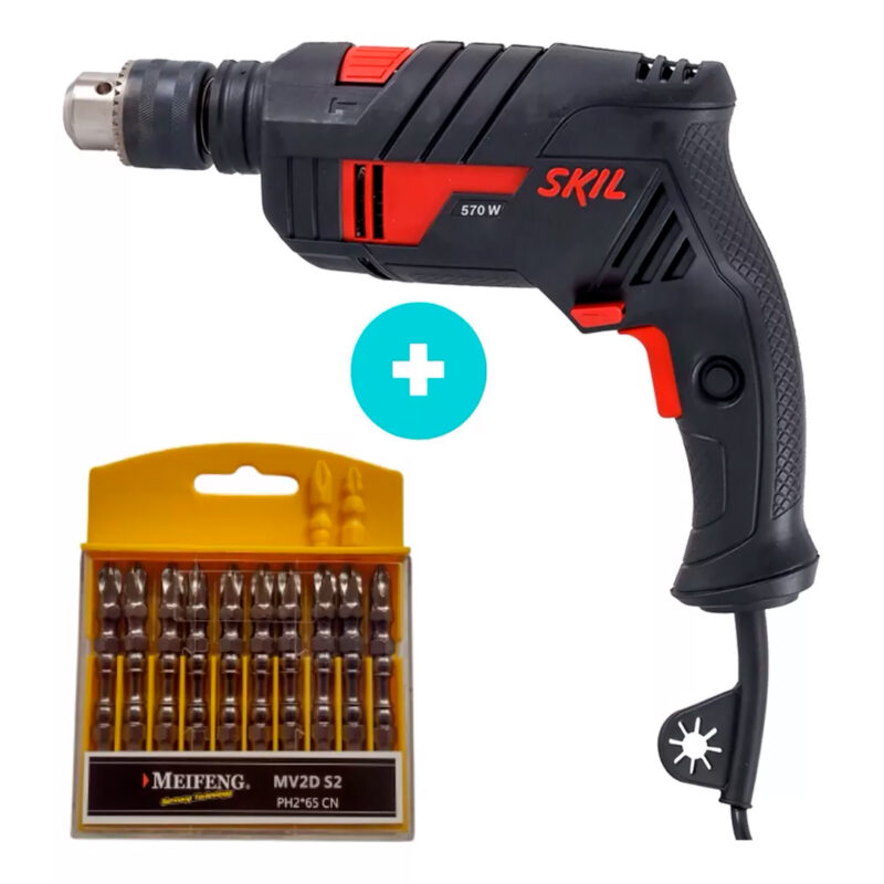 Taladro Skil 13mm 570w 6555 + 10 Puntas Dobles Ph2x65mm