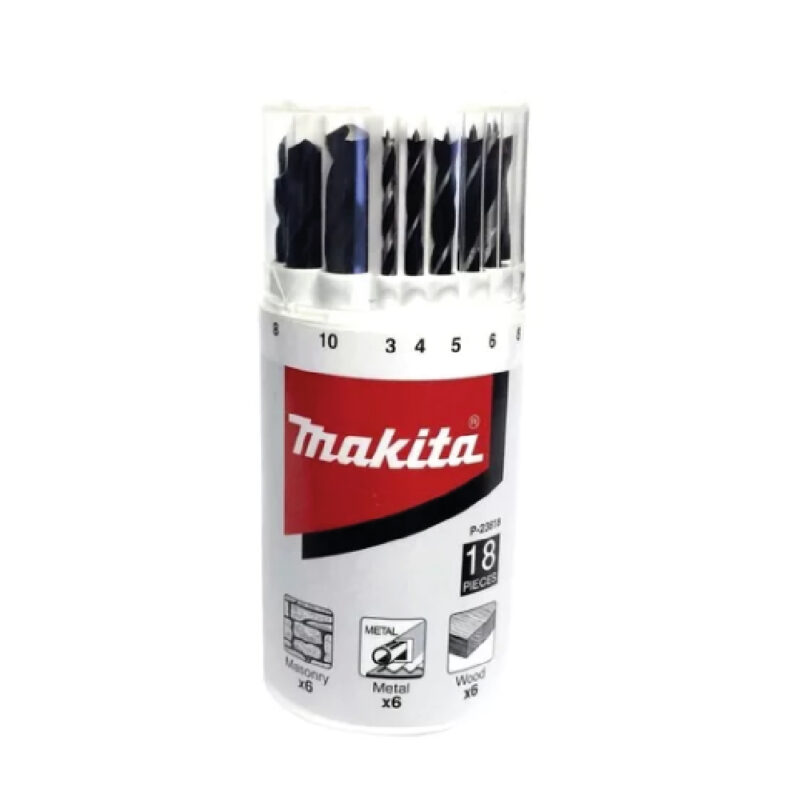 Juego De Mechas Makita 18 Piezas P-23818 (madera-metal-mamp)