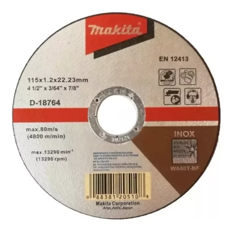 Makita Disco De Corte Acero Inox. 115x1.2mm D-18764 X 10 U - Image 2