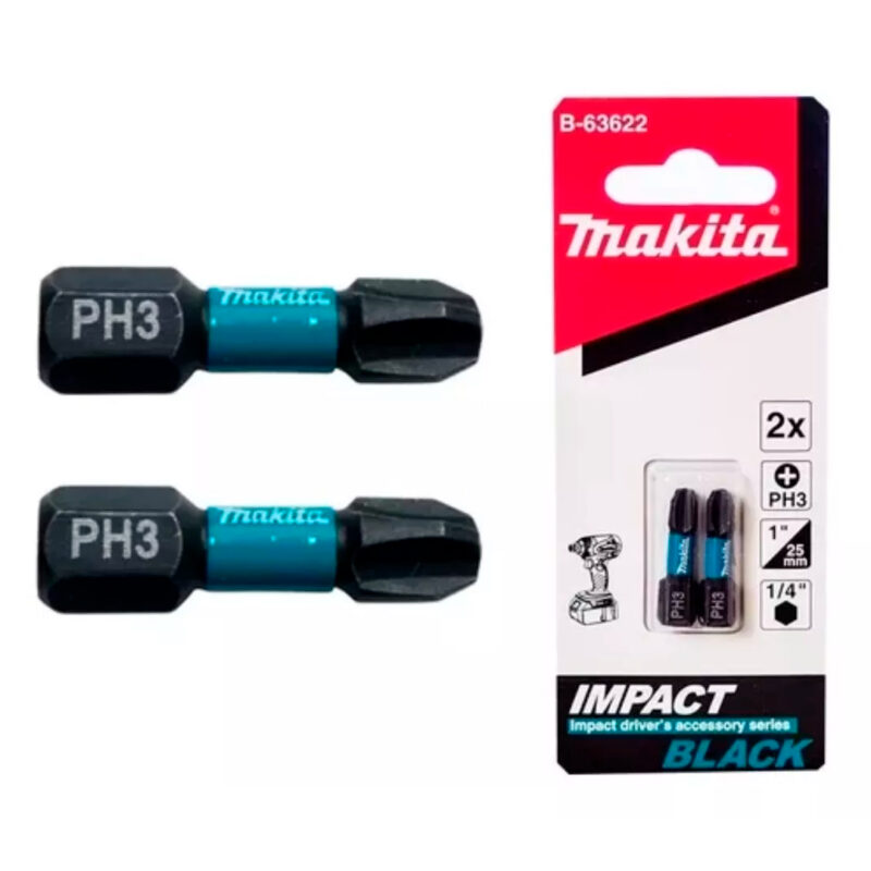 Punta Atornillar Impacto Ph3 X 25mm Makita B-63622 Pack X2 - Image 3