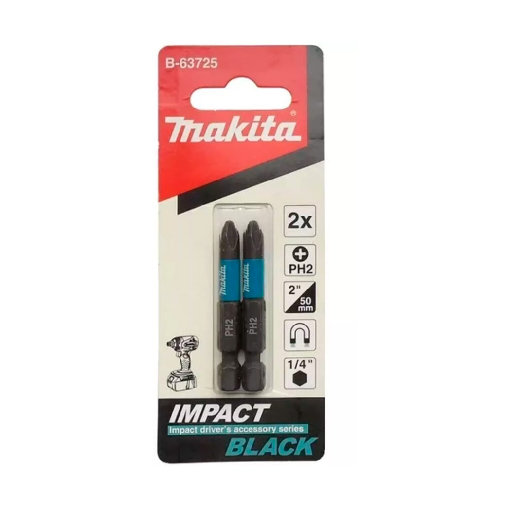 Makita Torsions-Bit PH3-50 – 2 Stück, Robuster Tatara-Stahl – Für Schraubarbeiten Mit Viel Power