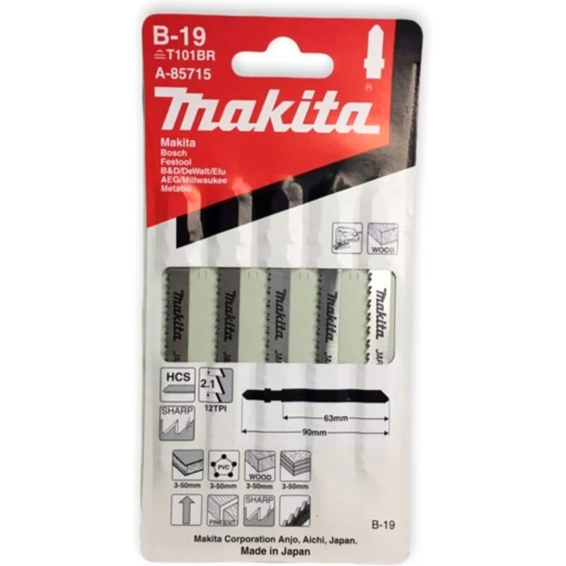Set Hoja Sierra Caladora 5un Makita A-85715 B-19 Japón - Image 2