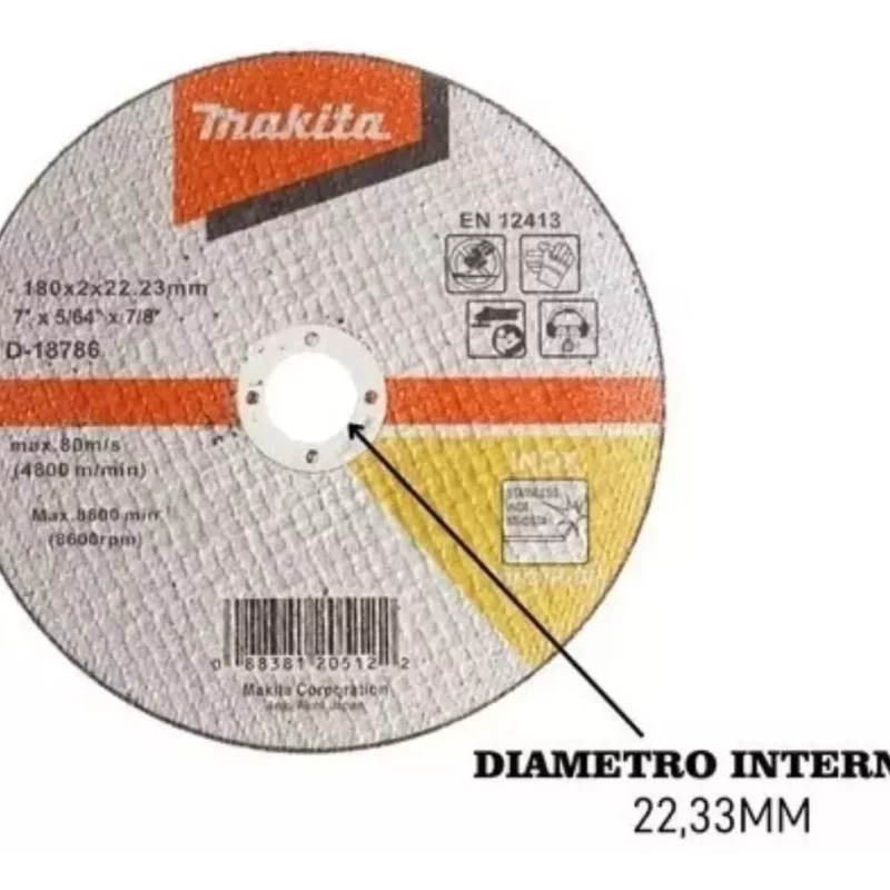 Disco Corte Inox 180mm X 2mm Makita D-18786 X 5 Unidades - Image 2