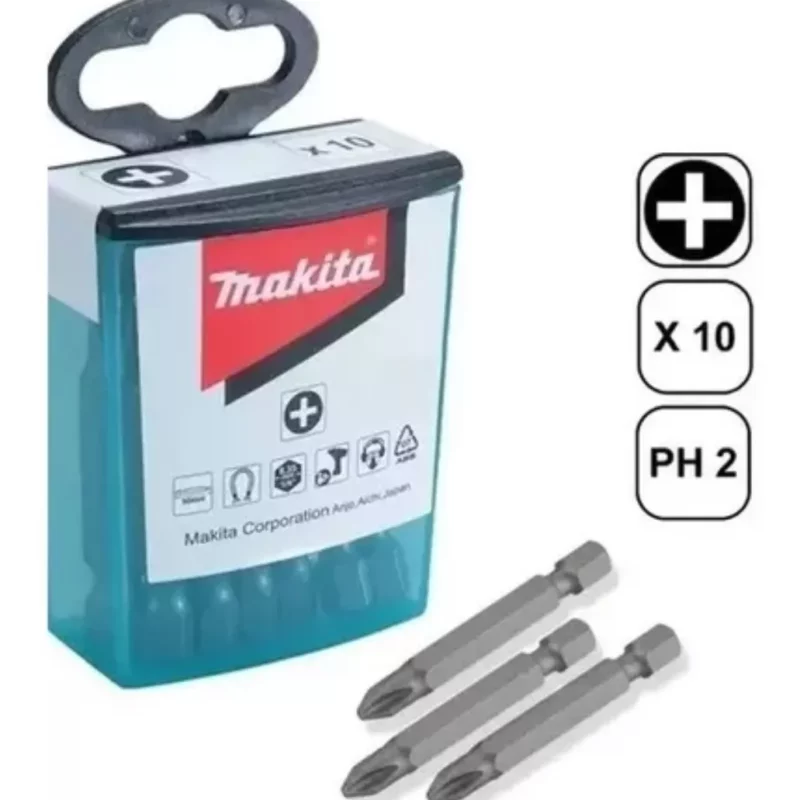 Punta Atornillar Ph2 X50mm Makita B-26244 Pack X 10 Unid