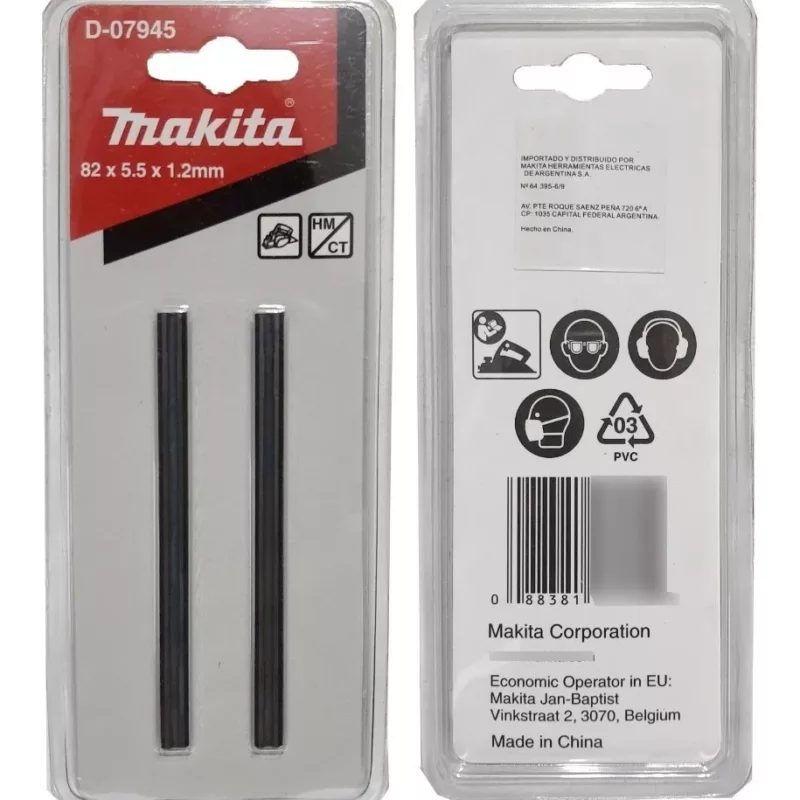 Juego Cuchilla Cepillo Makita D-07945 Widia 82mm - Image 2