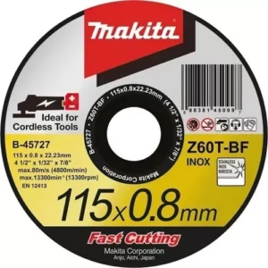 Disco De Corte Rápido Makita 0.8mm 115m Acero Inox. X 72 Unidades