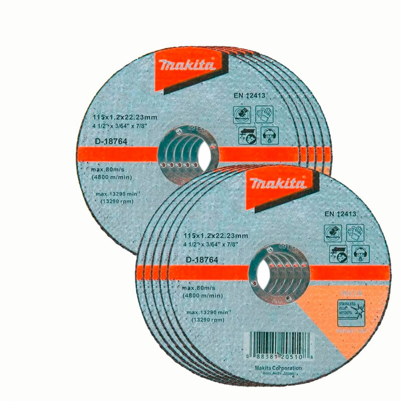 Set 100 Discos Corte Makita D-18764 115mm X 1,2mm Inox - Image 2