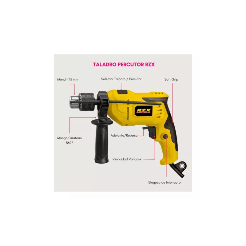 Taladro Percutor RZX 650w Mandril 13mm 220v - Image 4