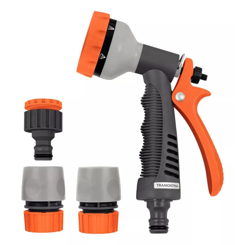 Conjunto Tramontina Pistola De Riego + Acoples Rápidos 4pz